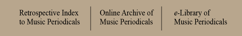 ANNOATATED INDEX to Music Periodicals