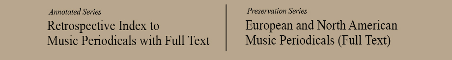 ANNOATATED INDEX to Music Periodicals
